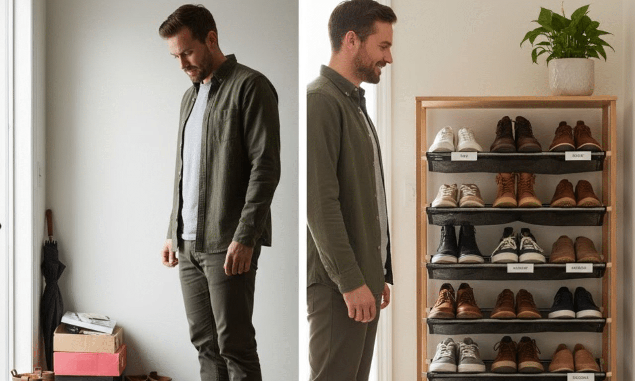 Hoe je een rommelige schoenenhoek transformeert tot een nette, stressvrije zone
